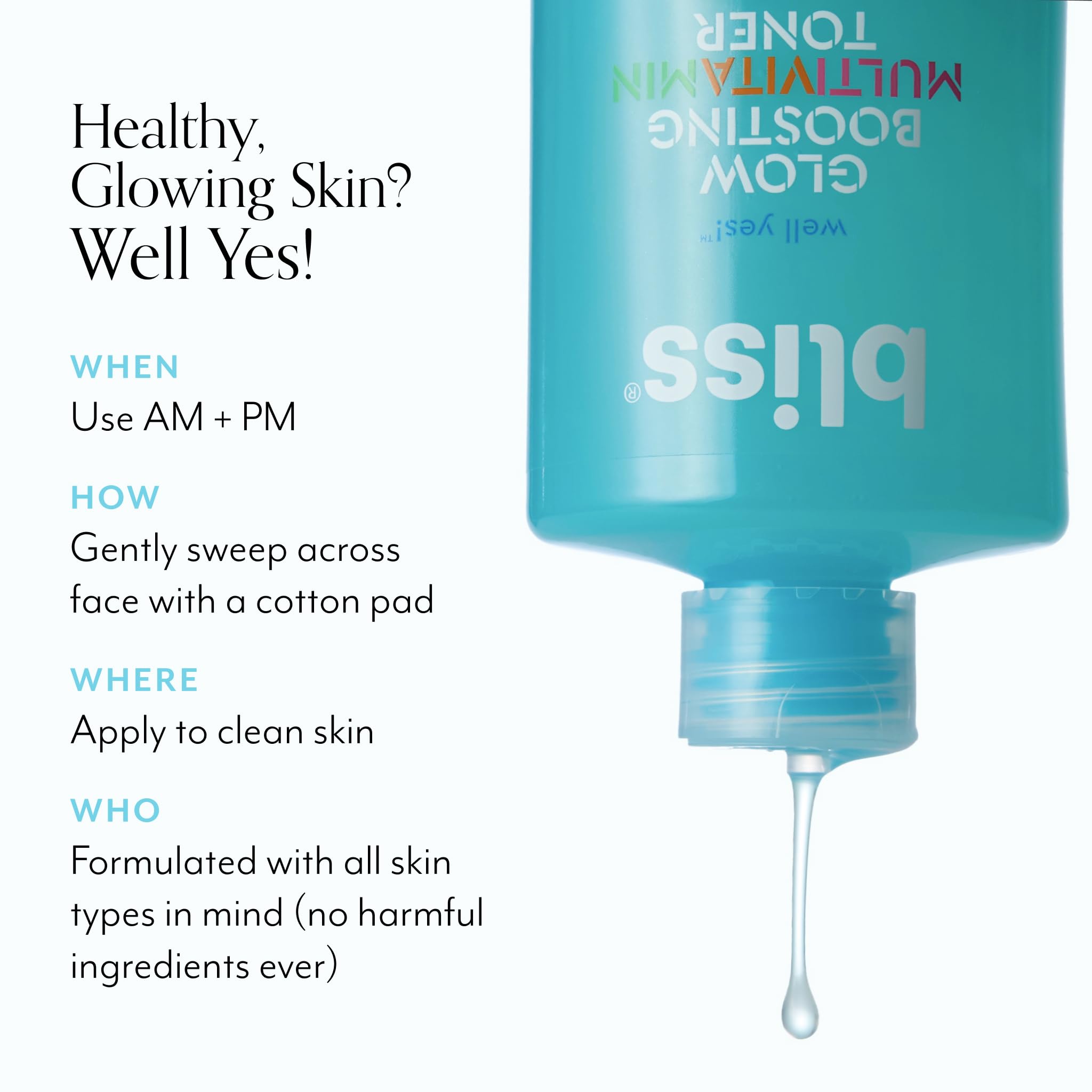 Bliss Well Yes Toner used in morning skincare routine