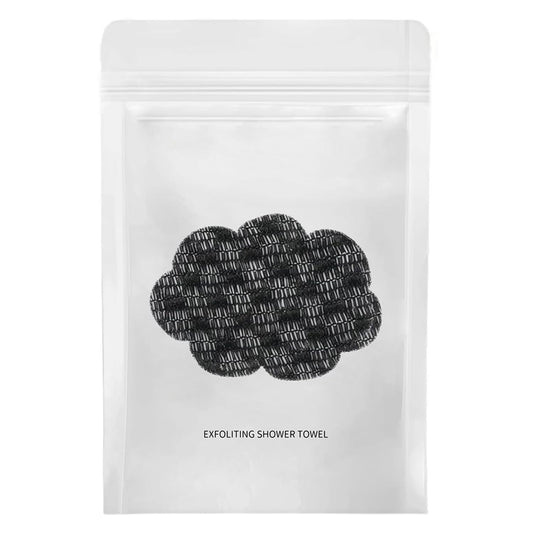 Blissal Exfoliating Shower Towel offers full-body coverage for efficient cleansing and exfoliation.