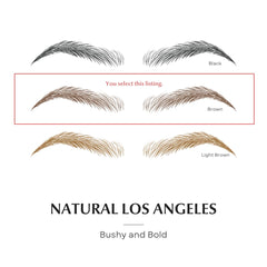 Bliss and Beyond USA real hair stroke eyebrows closeup demonstrating natural shading and easy adhesion