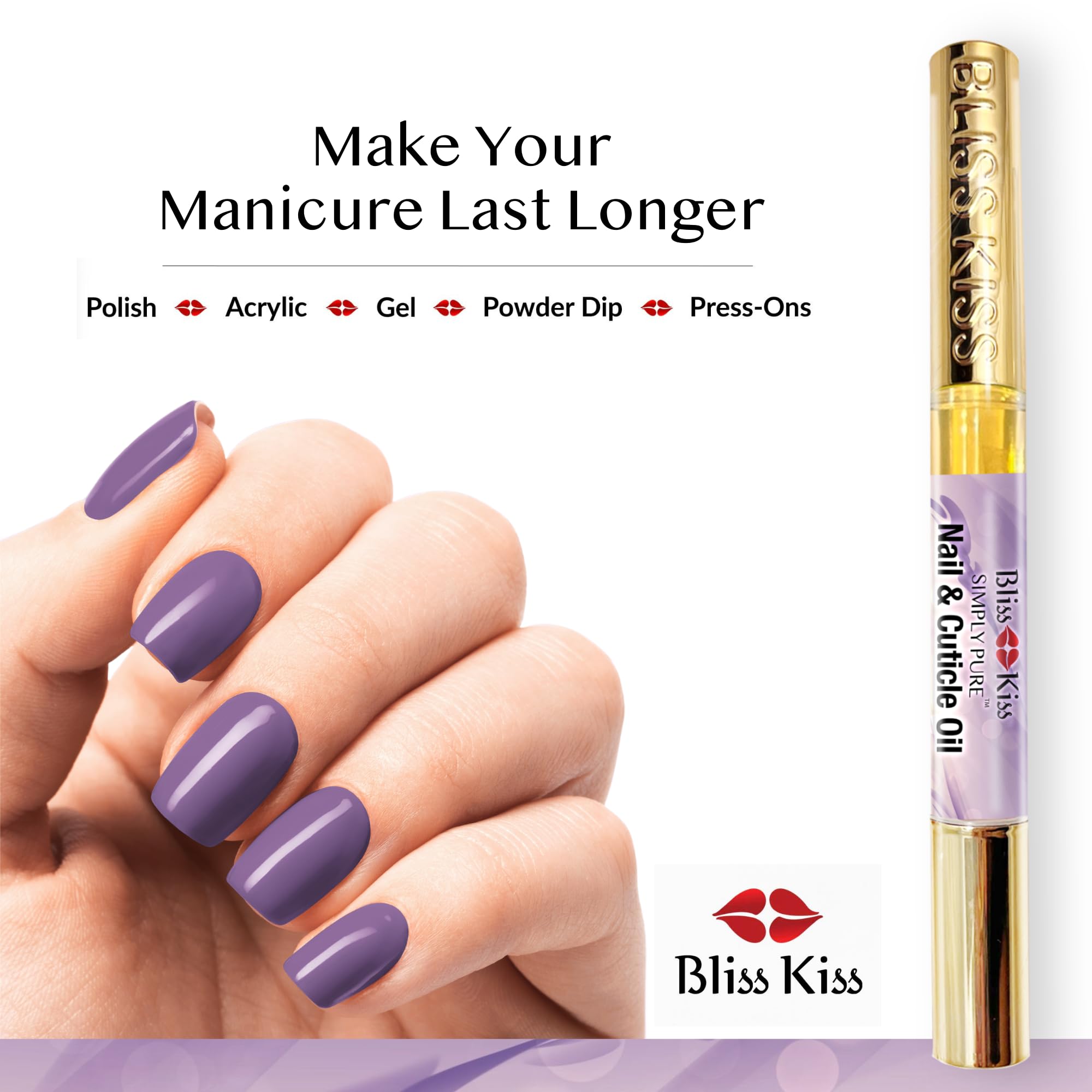 Simply Pure Bliss Kiss nail oil four-pack for consistent care.