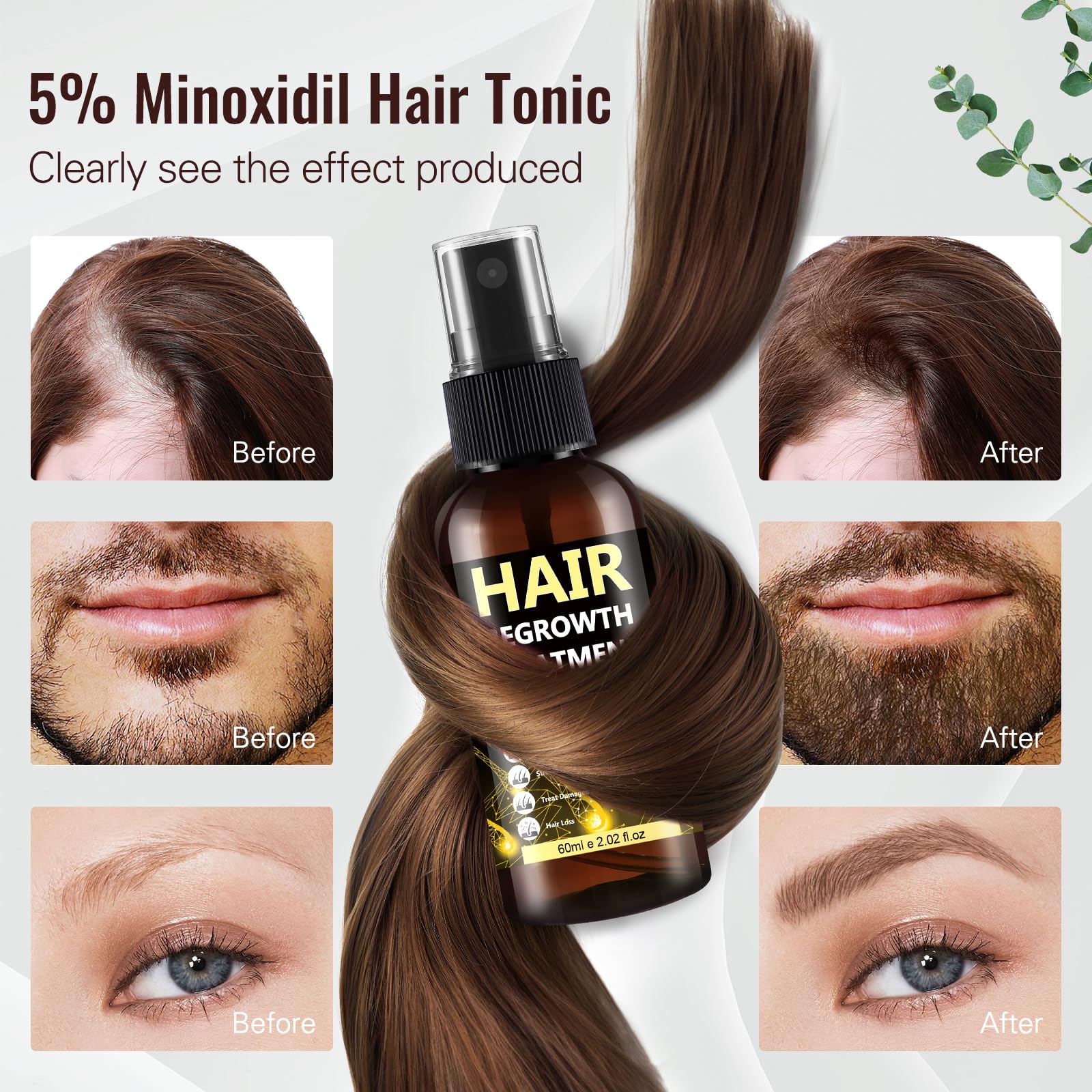 BLISSMATE minoxidil spray on scalp supports thinning hair with targeted care.