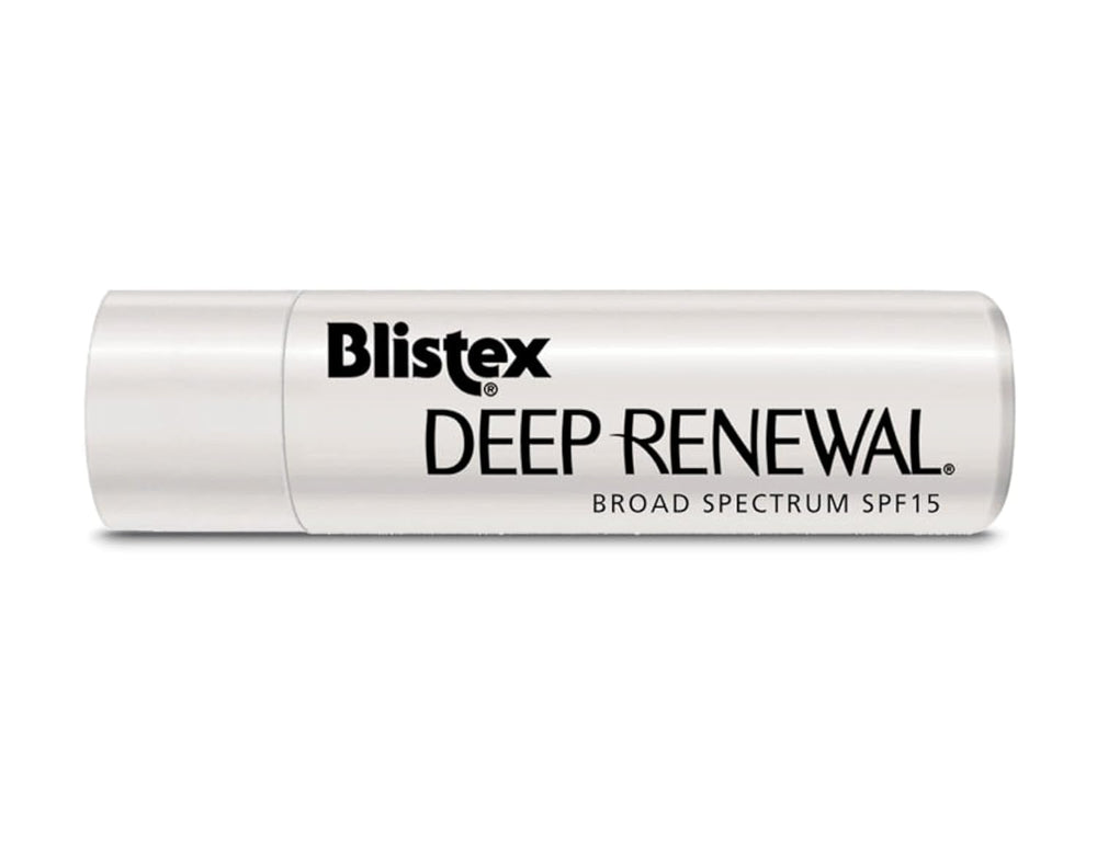 Blistex Deep Renewal close-up reveals creamy, smooth hydration.