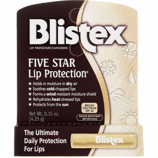 Blistex Five Star Lip Protection SPF 30 tube front for daily sun protection