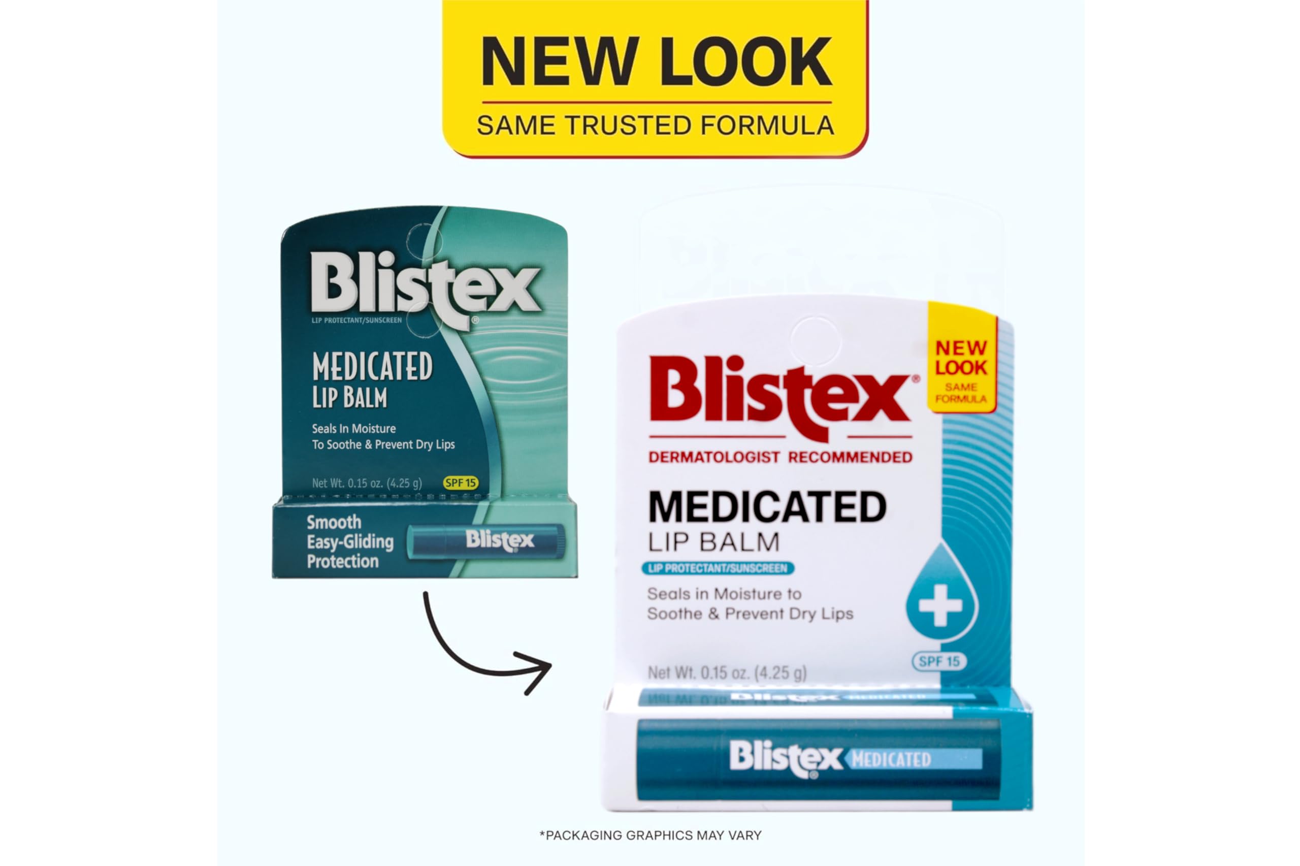 Compact Blistex lip balm for daily hydration on the go.