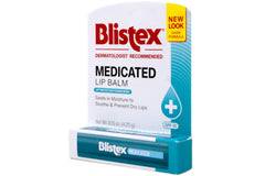 Hydrating Blistex lip balm seals in moisture for soft lips.