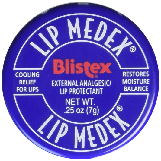 Blistex Lip Medex stick close-up showing menthol and camphor for lip care