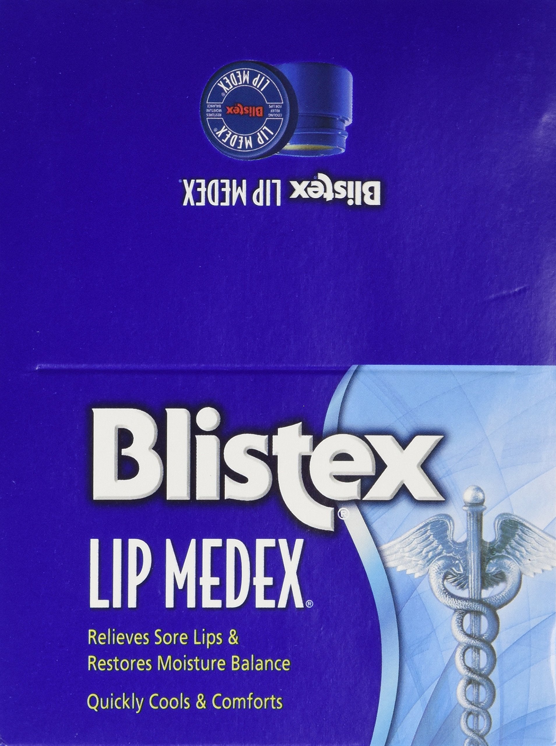 Ingredients highlight petrolatum and cocoa butter for moisture in Blistex Lip Medex