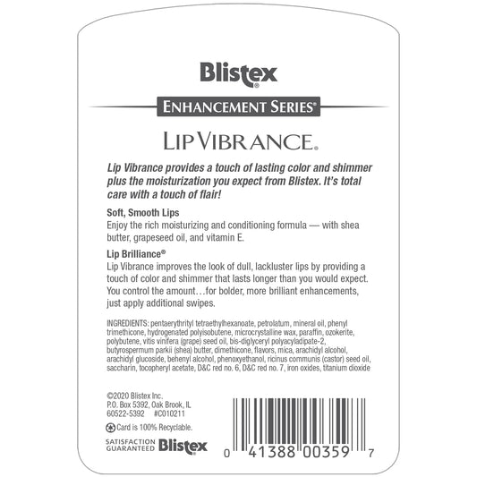Blistex Lip Vibrance eight-pack tubes display for convenient on-the-go color.