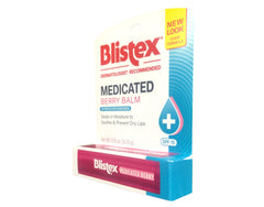 Blistex Medicated Berry Balm SPF 15 label highlights sun protection.