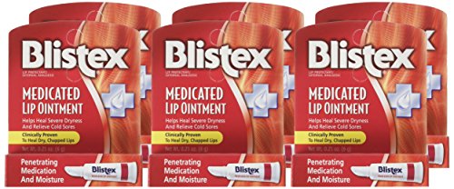 Blistex Medicated Lip Ointment applied on lips for soothing relief and smooth feel.