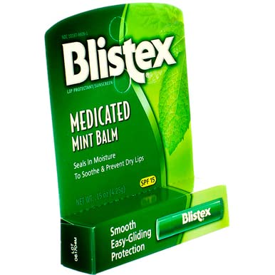Blistex medicated mint balm SPF 15 ingredients label for informed use