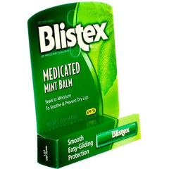 Blistex medicated mint balm SPF 15 ingredients label for informed use