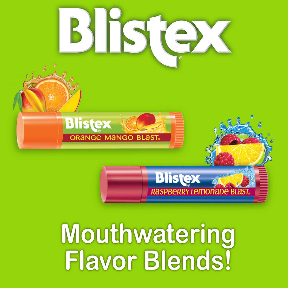 Blistex Raspberry Lemonade Blast set displays the 12-pack for everyday lip hydration.