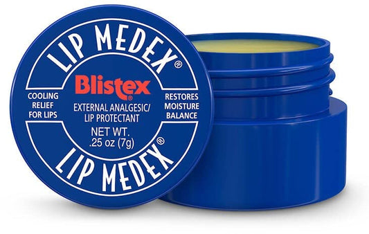 Display of 12-pack Blistex Lip Medex for convenient daily use