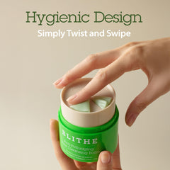 BLITHE cleansing balm with green tea seed oil helps cleanse pores effectively.