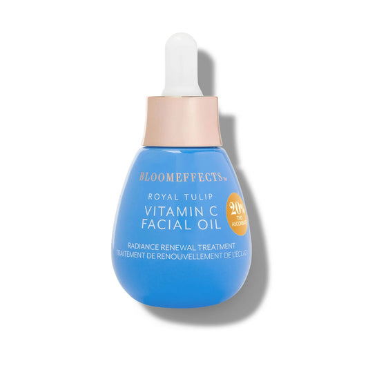 Bloomeffects Royal Tulip Vitamin C Oil bottle suggesting hydration and natural glow