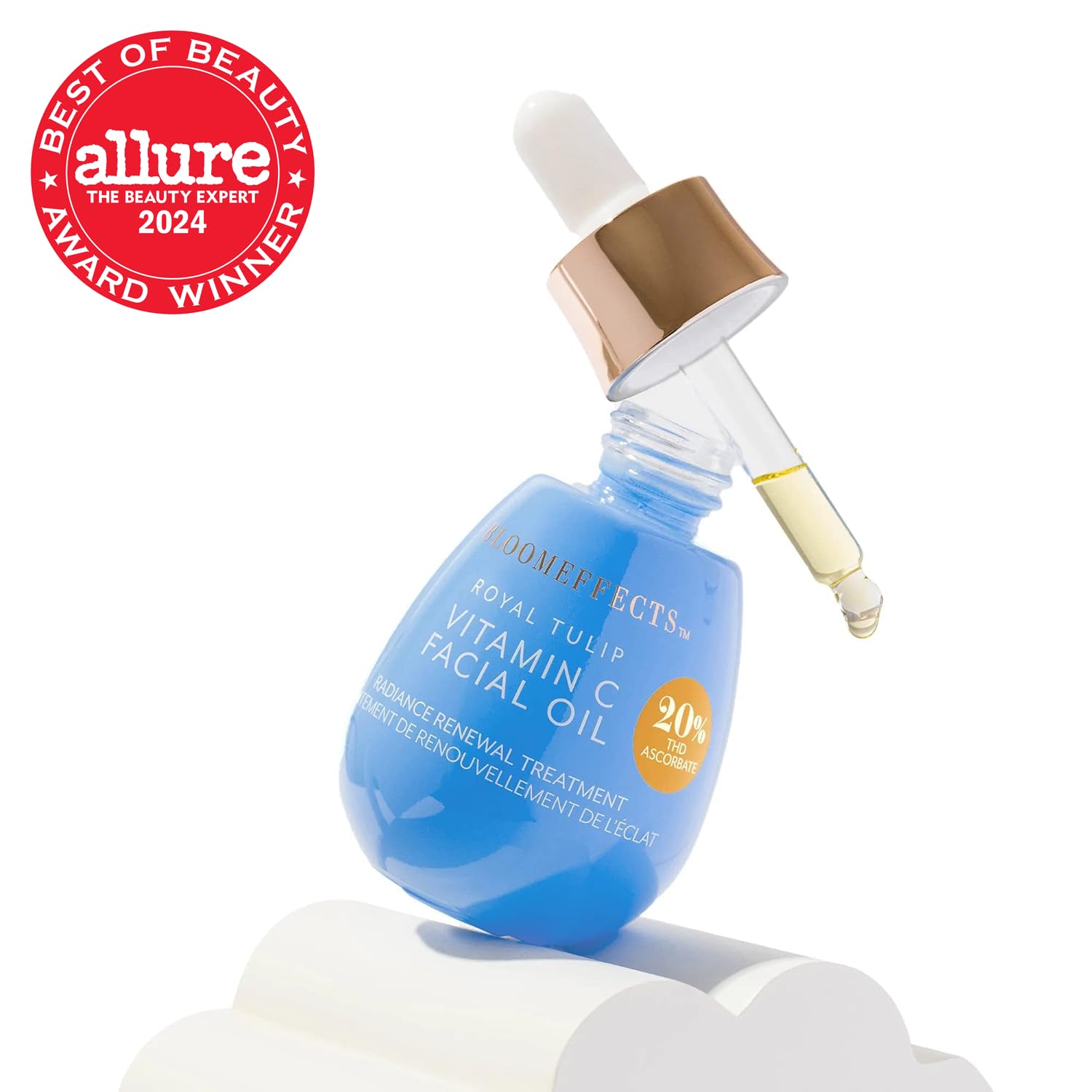 Bloomeffects Royal Tulip Vitamin C Oil dropper emphasizing fast absorption for daily use