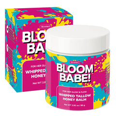 Bloomeo Tallow & Honey Balm packaging showcases a versatile skin care jar.