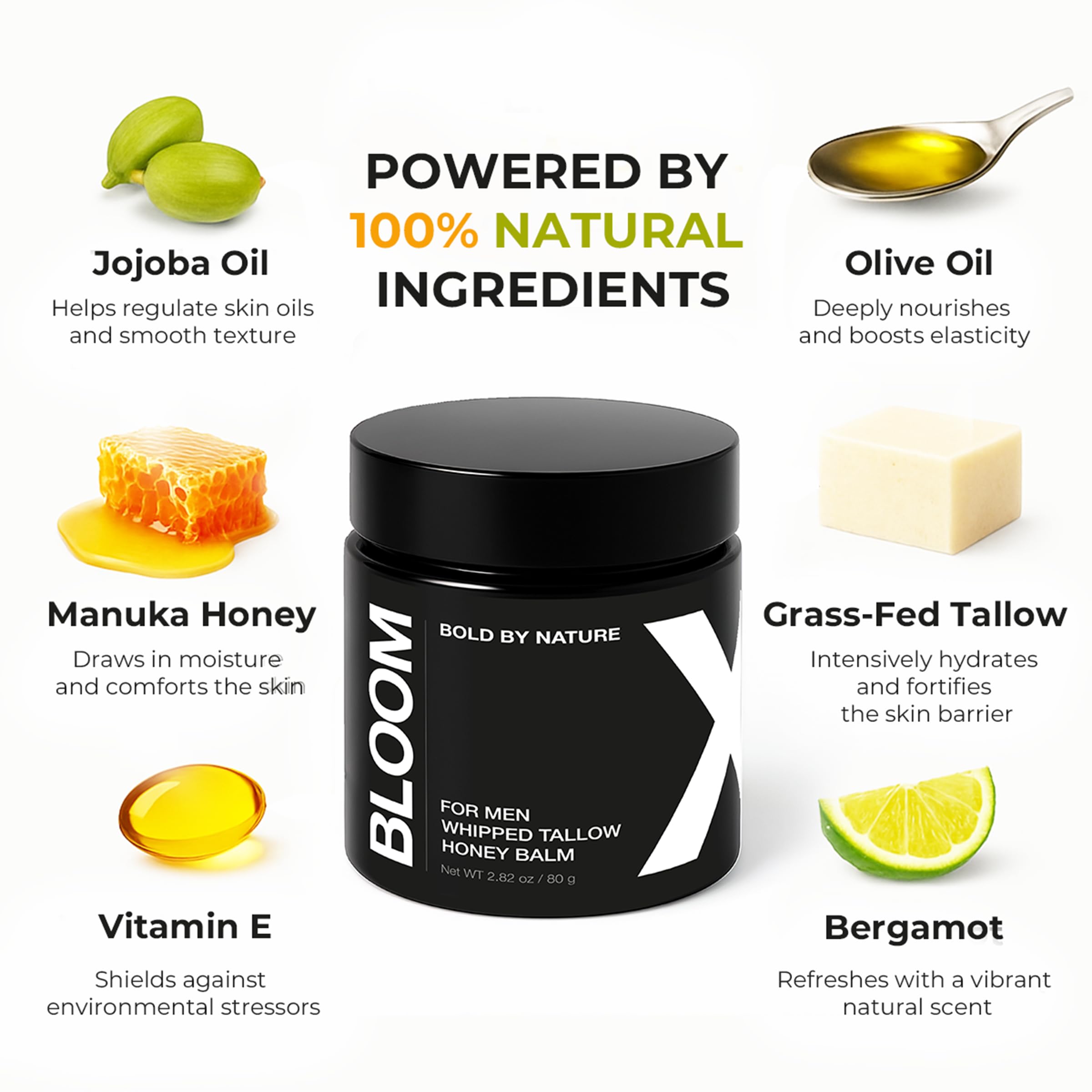 Bloomeo whipped texture closeup showing quick-absorbing formula for face and body.
