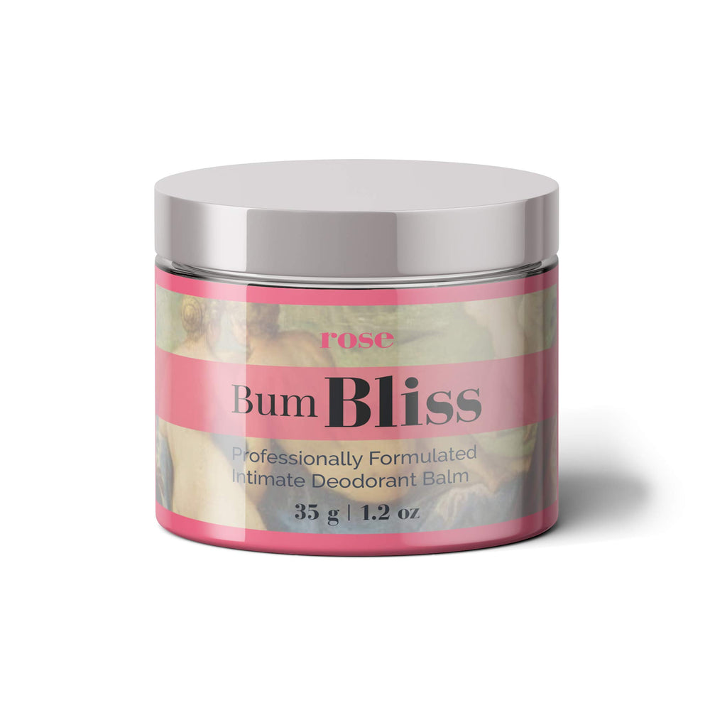 Bloomsdays Bum Bliss rose balm applied for instant odor neutralization.