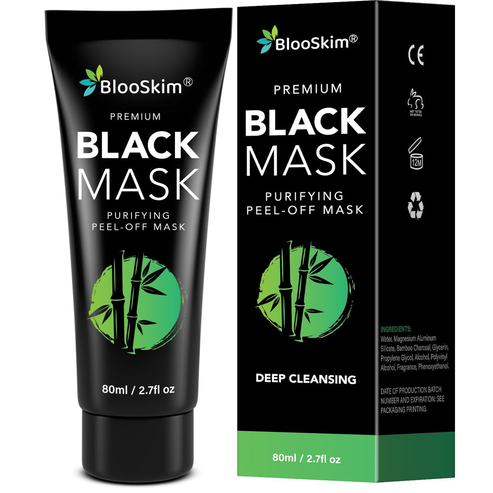 Blooskim Blackhead Remover Mask with charcoal peel-off for deep cleansing pores