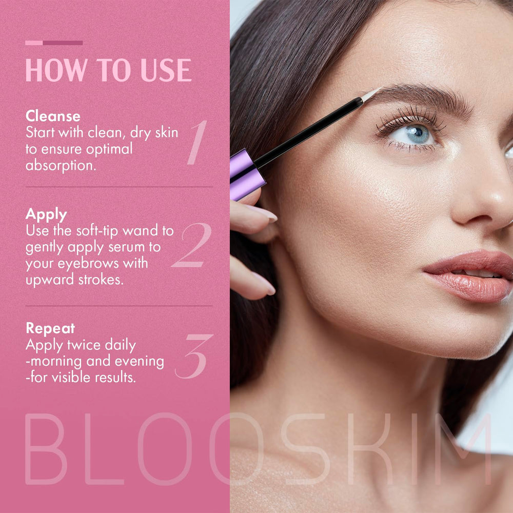 Morning and night application on brows supports consistent nourishment.