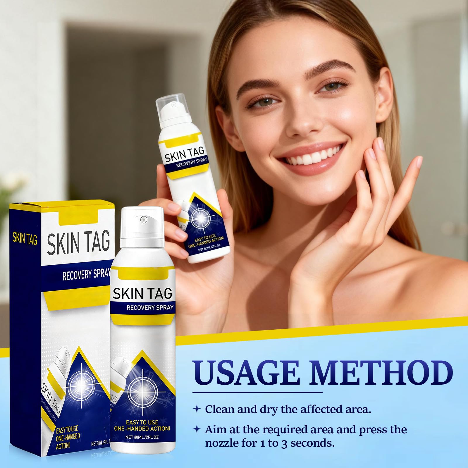 ChillErase spray being misted onto skin for soothing refreshment