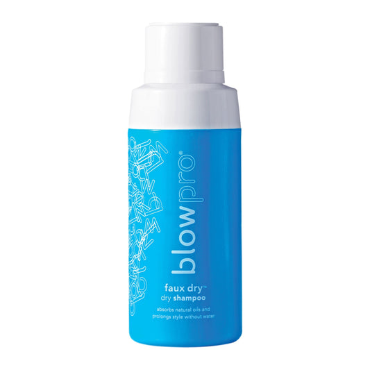 blowPro Faux Dry Shampoo packaging in travel size for on-the-go freshness.