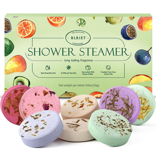 BLRIET shower steamers 8-pack gift-ready packaging for effortless gifting.