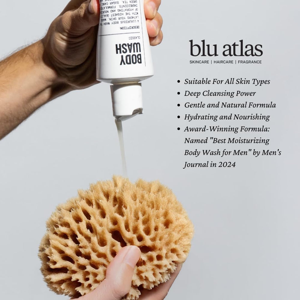 Blu Atlas Body Wash aloe vera moisture supports comfortable, soft skin