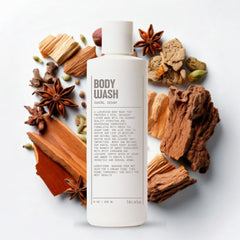 Blu Atlas Body Wash Santal Cedar bottle—hydrating cleanse on contact.