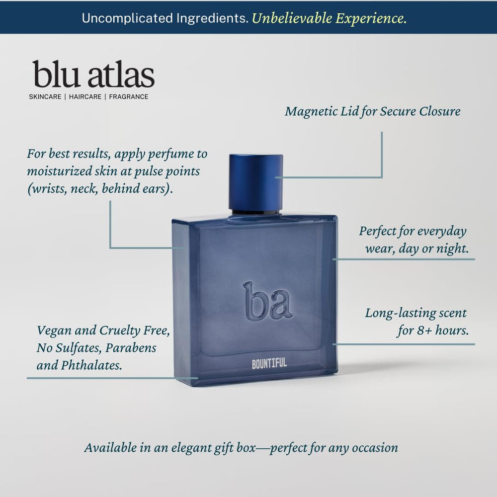 Blu Atlas Bountiful woodsy ambience shot conveying refined masculinity.