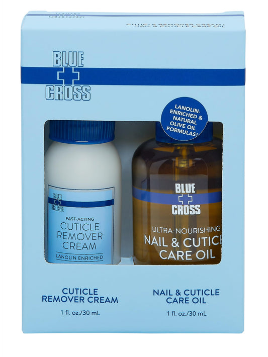 Blue Cross cuticle remover cream 1oz bottle softens cuticles for smoother nails