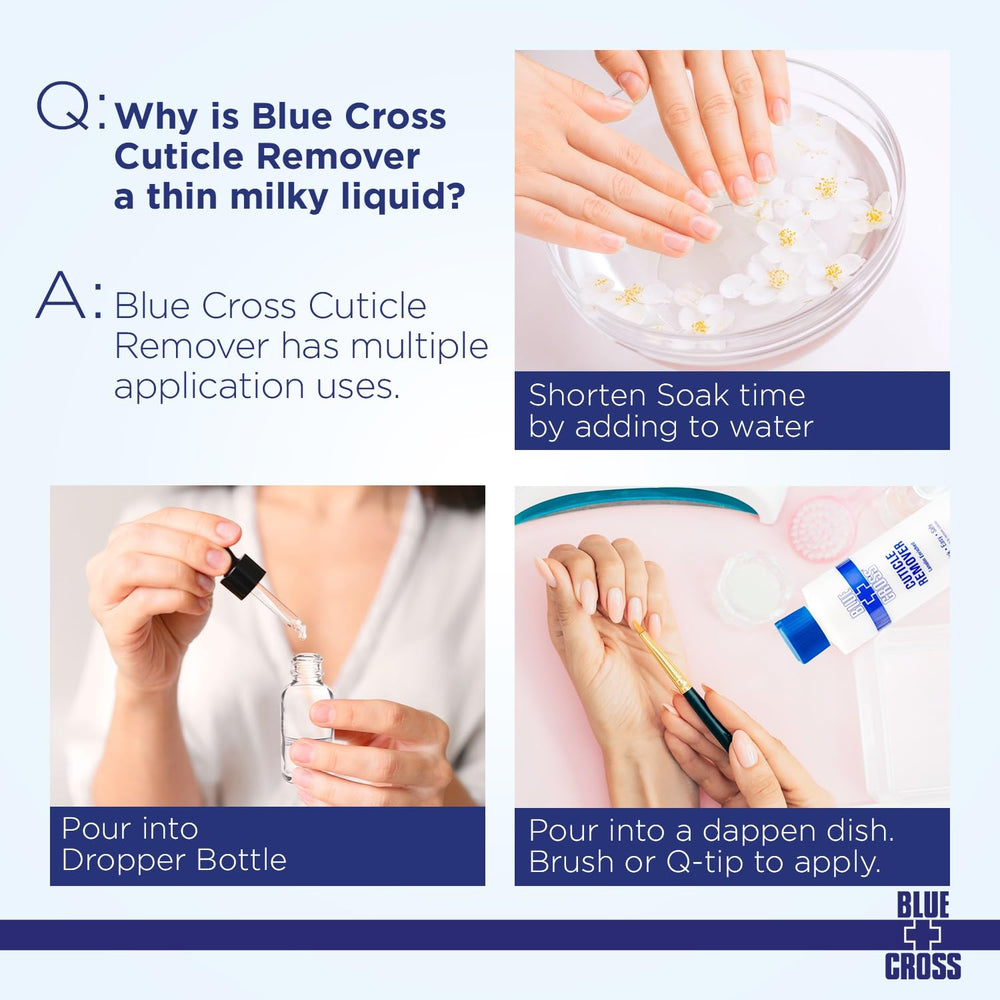 Blue Cross Hangnail softening liquid promotes quick relief and smoother nails.