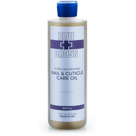Blue Cross Nail & Cuticle Oil bottle pour provides easy daily moisture for nails