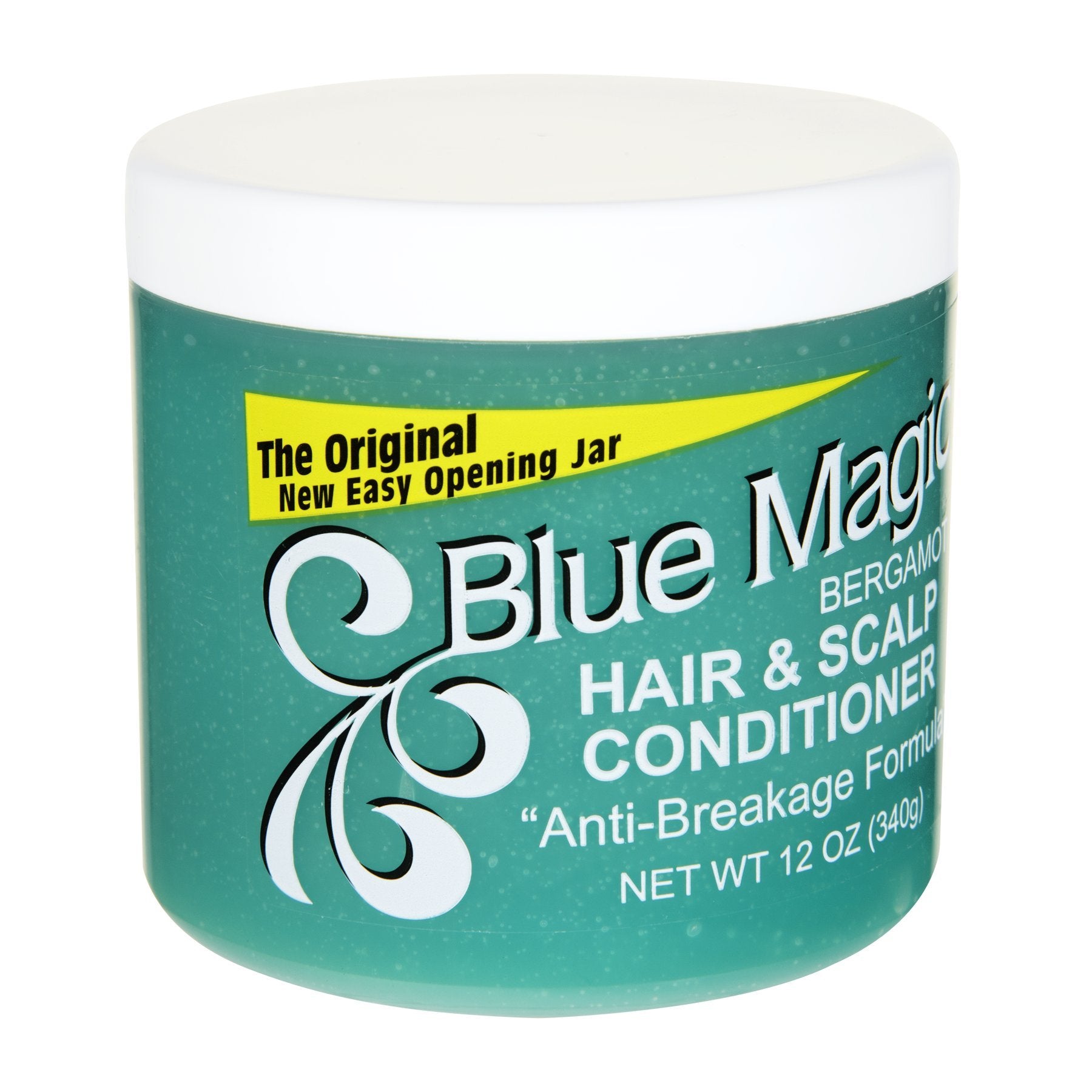 Blue Magic Bergamot scalp care scene highlights conditioning without greasiness for healthy scalp.