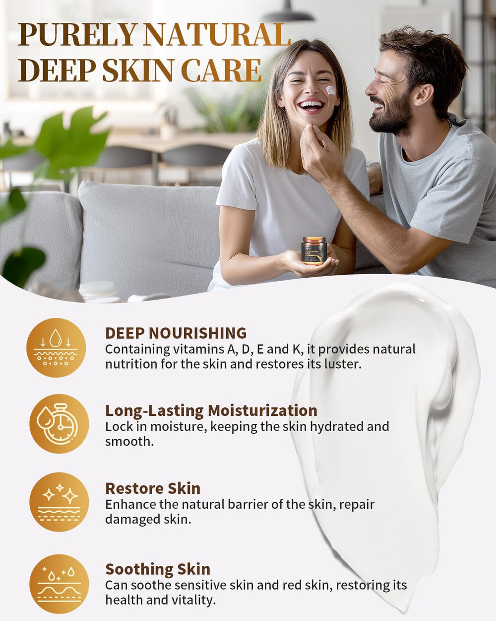 Face application of Blue Sea Sky balm demonstrating versatile use on skin.