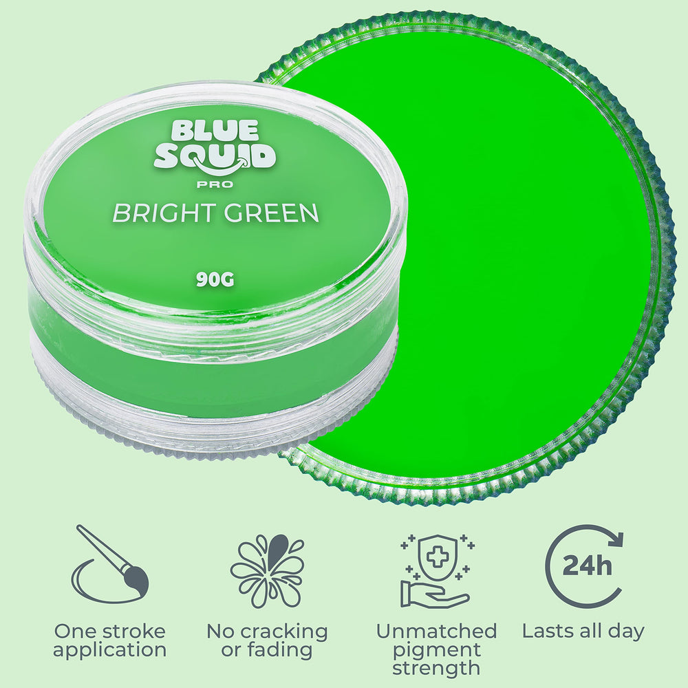 Blue Squid PRO face application brush ready for precise lines.