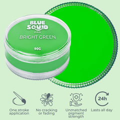Blue Squid PRO face application brush ready for precise lines.