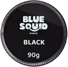Blue Squid PRO black face paint 90g jar for bold professional designs.