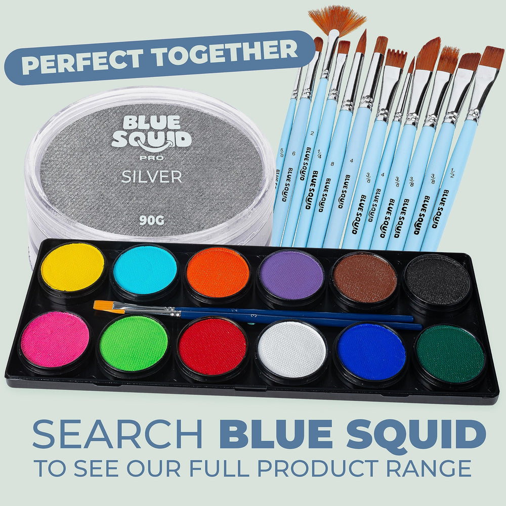 Blue Squid PRO packaging shows metallic silver pigment and 90g size.