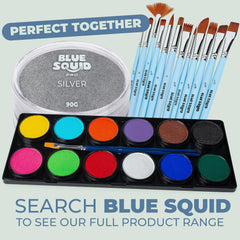 Blue Squid PRO packaging shows metallic silver pigment and 90g size.