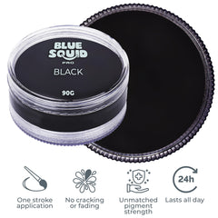 Blue Squid PRO black paint being removed with damp cloth for easy wash-off.