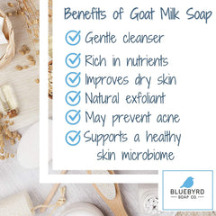 Bluebyrd Goat Milk Soap Woods + Berry Grapefruit bar delivering bright fragrance and nourishing lather.