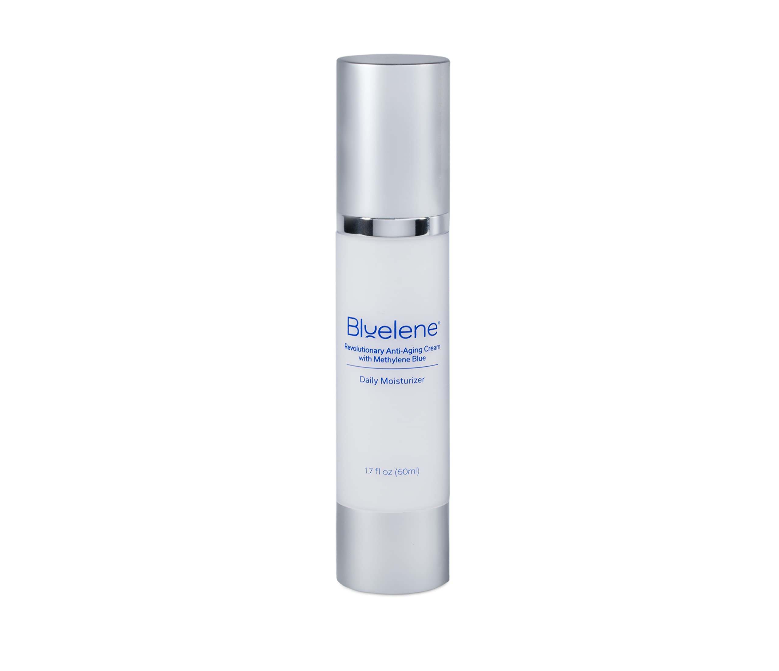 Bluelene Anti Aging Daily Moisturizer pump bottle provides gentle hydration.