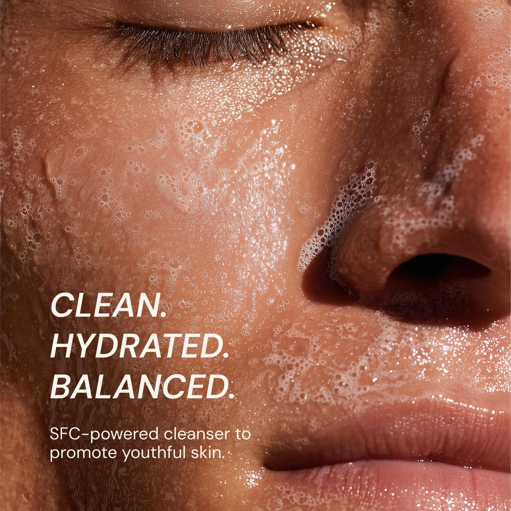Blueprint Bryan Johnson Gentle Cleanser pump dispense enabling quick morning routine.