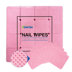 BLUERISE lint-free nail wipes packaging close-up for mess-free use