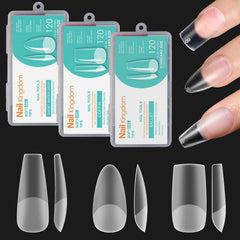 BlueZOO almond long soft gel nail tips for natural-looking extensions