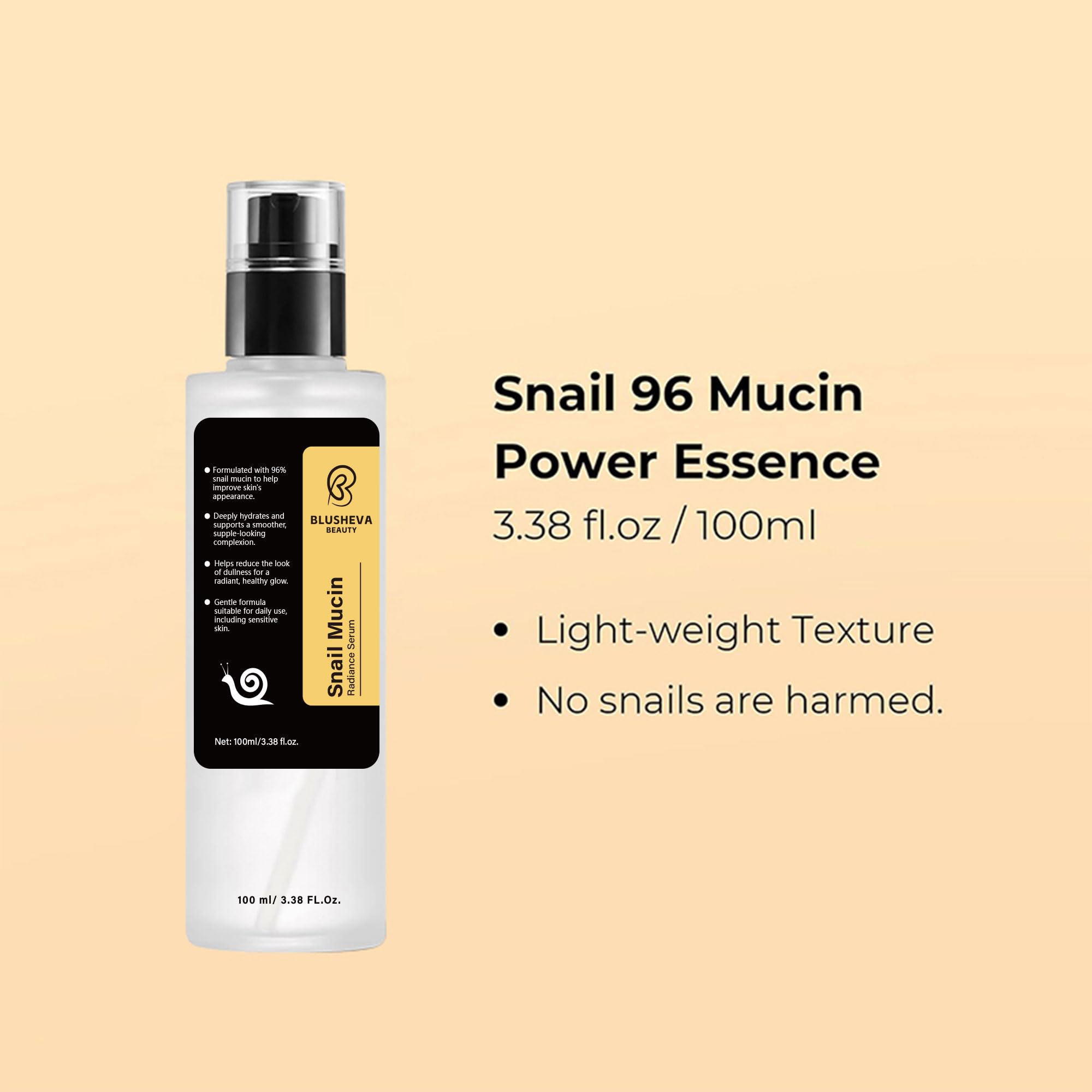 Texture closeup of Blusheva Snail Mucin Serum highlights silky, non-greasy feel.