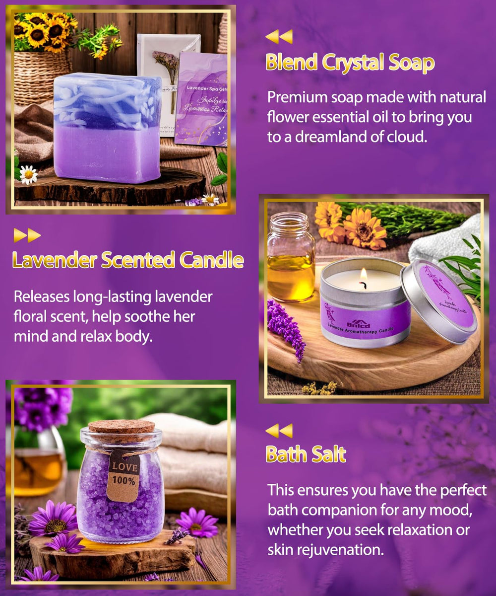 Bnlcd lavender bath bombs 4-piece set for spa vibes.